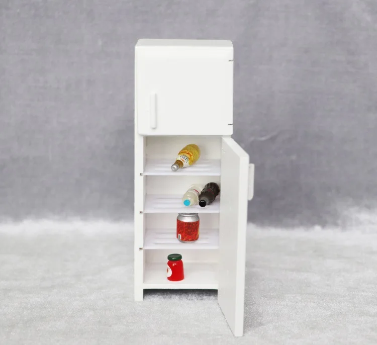 1/12 Dollhouse Miniature Fridge Furniture Fridge Refrigerator Cabinet Mini Electrical appliances for dollhouse