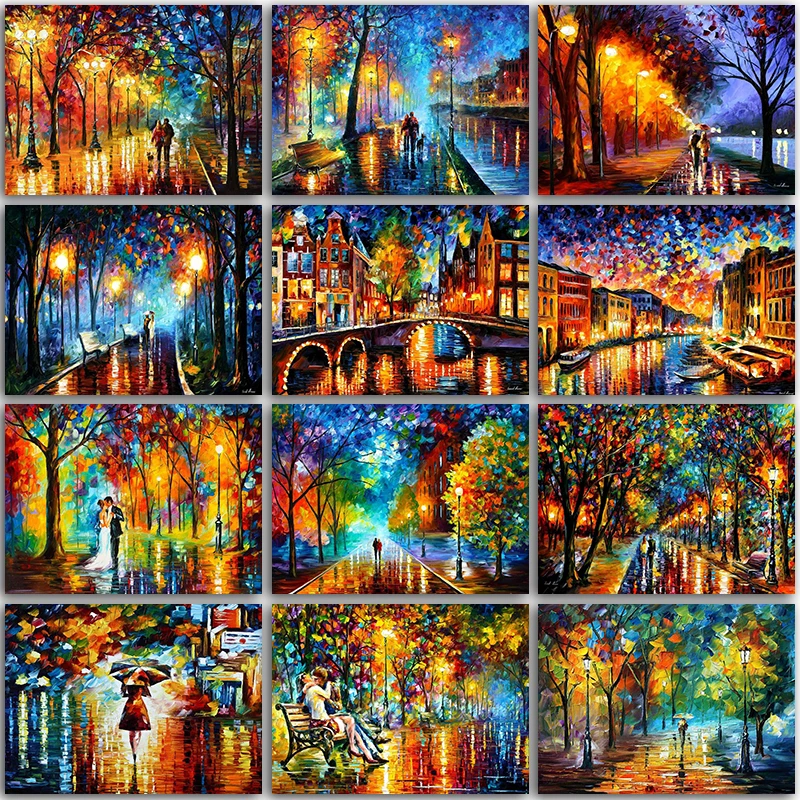 

5D Diamond Painting Kit Girl landscape scenery Couple Street view Full Square&Round embroidery mosaic Cross stitch home decor
