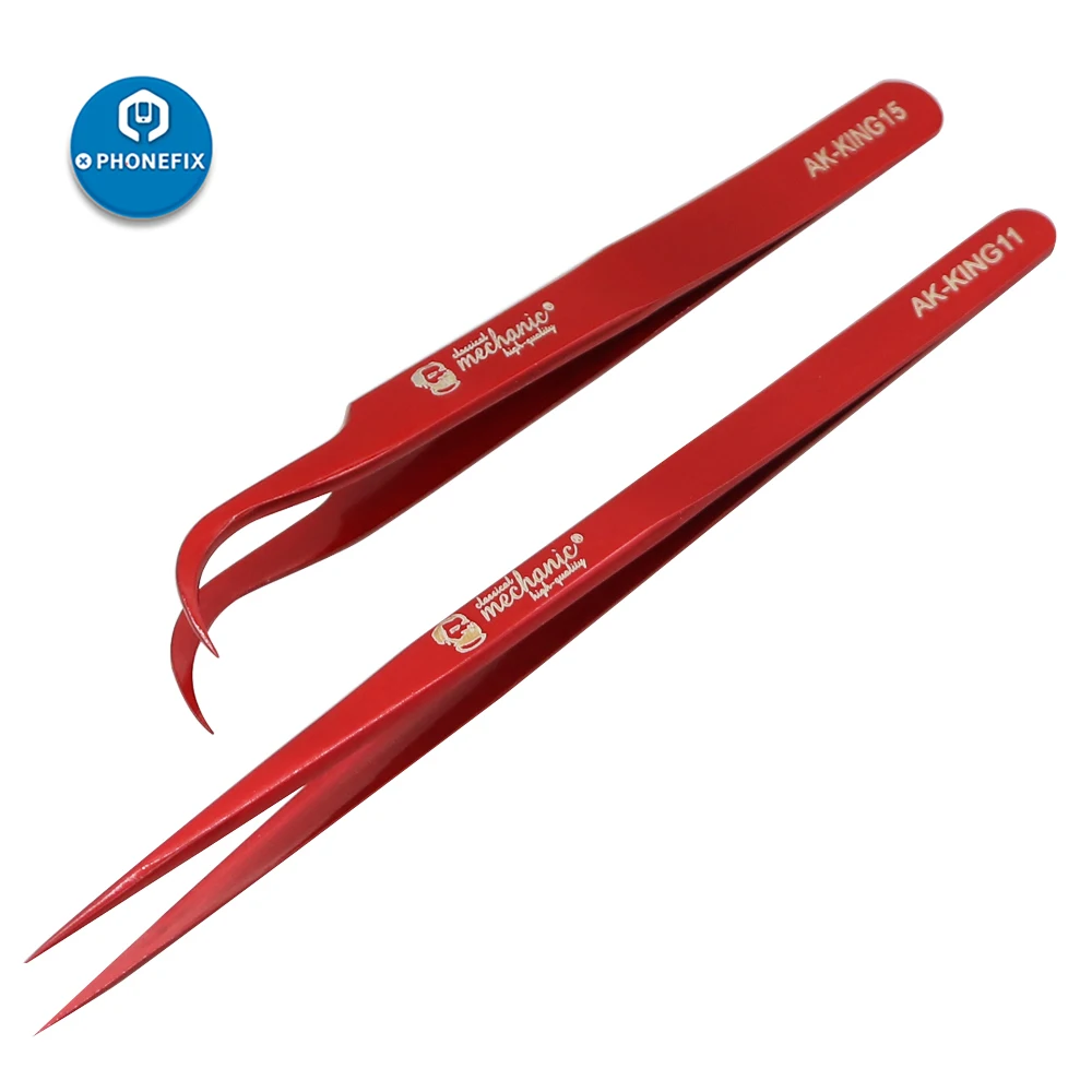 Mechanic Anti-Static Industrial Tweezers Professional Precision Titanium Tweezers for Phone Electronics Parts Repair Hand Tool
