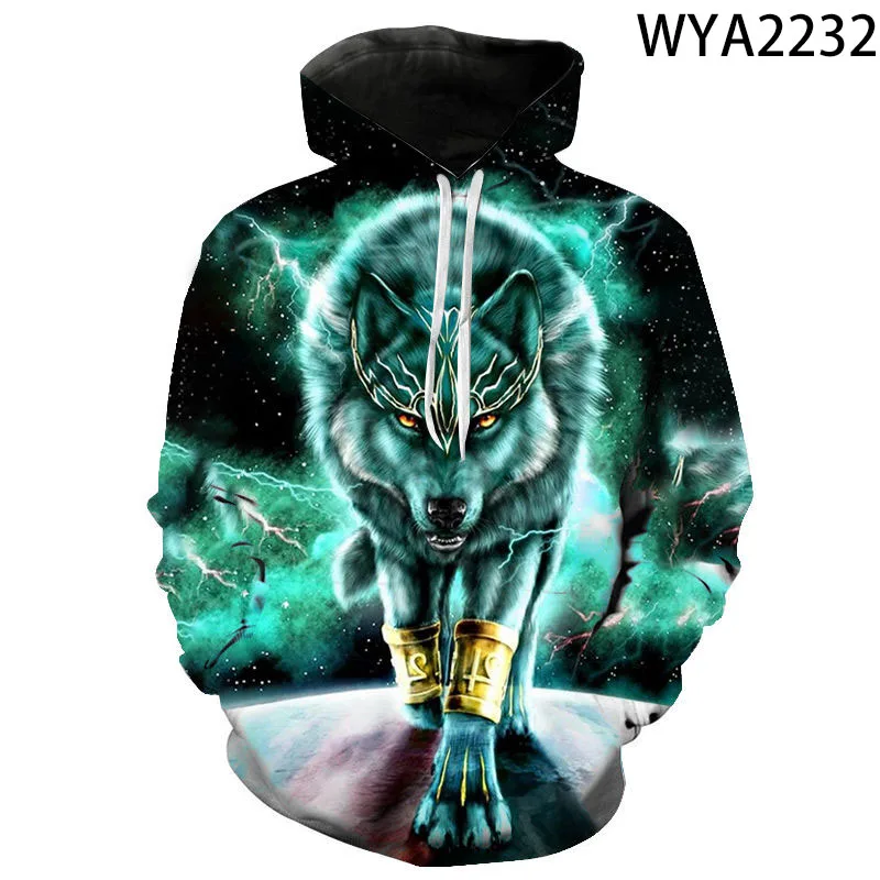 Wolf Hoodies 남자 여자 어린이 3D 프린트 스웨터 소년 소녀 키즈 풀오버 패션 운동복, 동물 스트리트웨어 풀오버 코트