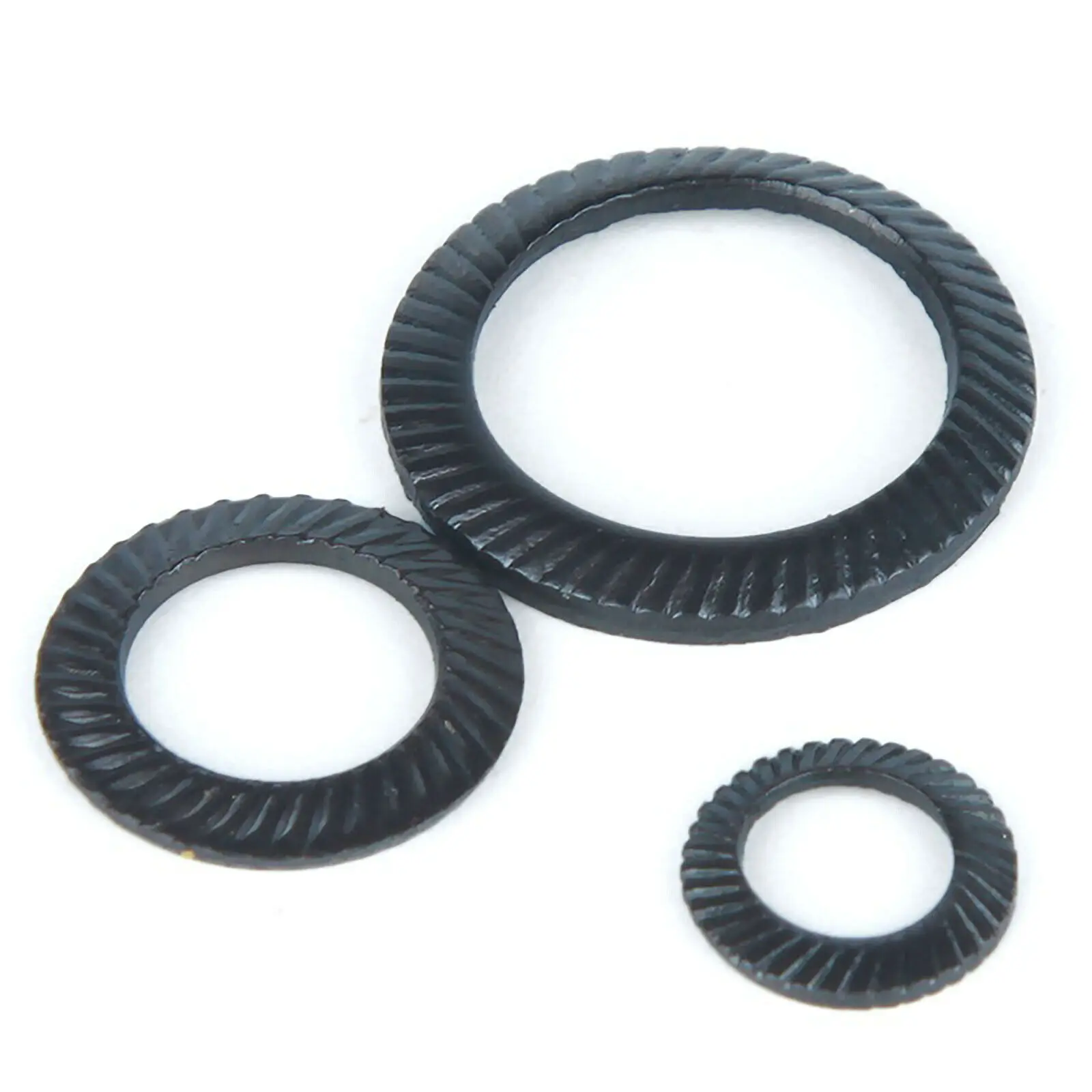 M3 m4 m5 m6 m8 m10 m12, arruelas de segurança para dentes duplos, espaçador de aço carbono preto, junta antiderrapante
