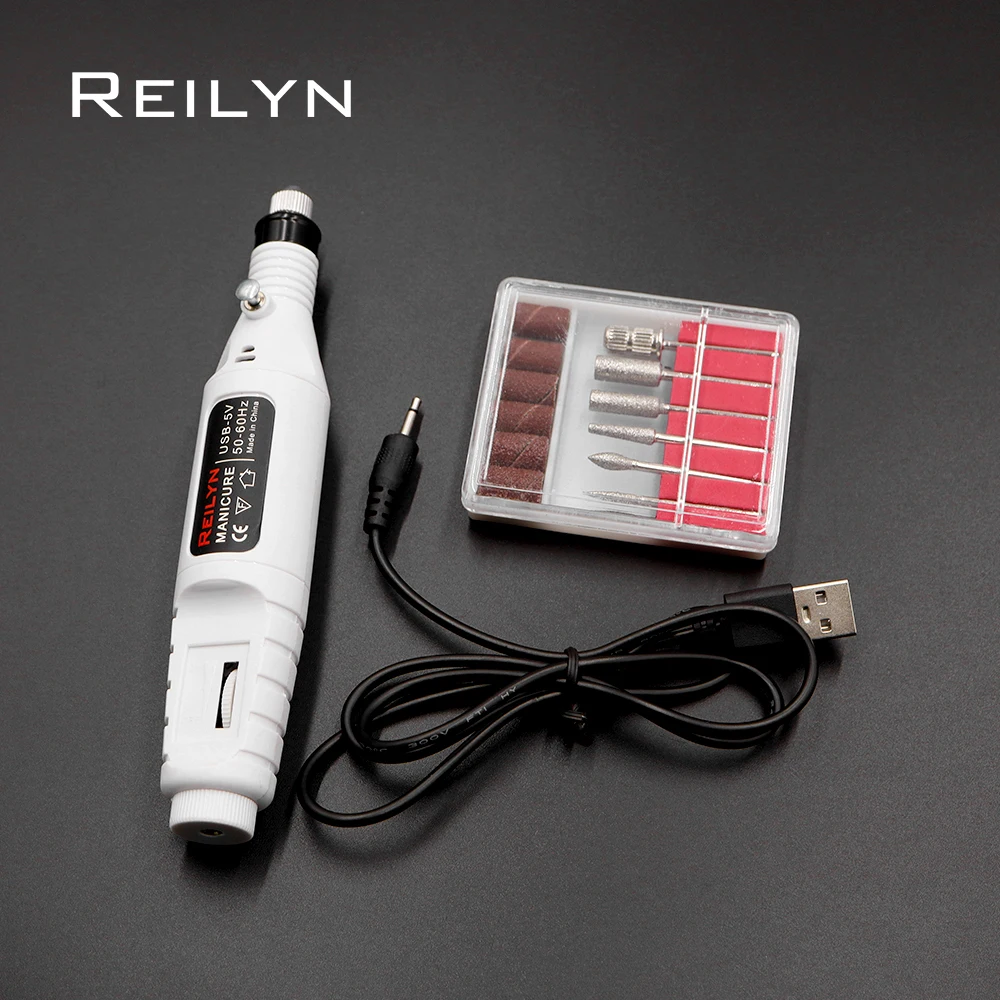 Imagem -04 - Prego Elétrico Polisher Manicure Máquina Conjunto de Carregamento Usb Manicure Arquivo Unhas Pedicure Ferramentas Mini Polimento Moagem Ferramenta