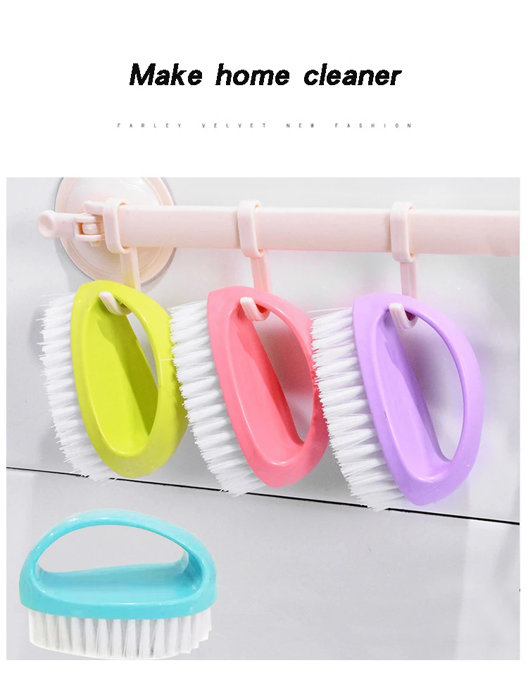 Bunte Reinigungsbürste für den Haushalt, Hausarbeit, multifunktionales Reinigungswerkzeug, eiförmig, langlebig, weich, für Badezimmer, Schuh, Kleidung – Detail 1