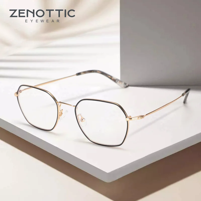 نظارات كمبيوتر معدنية مضادة للأشعة الزرقاء من ZENOTTIC للرجال بإطار مسدس نظارات بصرية على طراز الأعمال وقصر النظر نظارات للألعاب