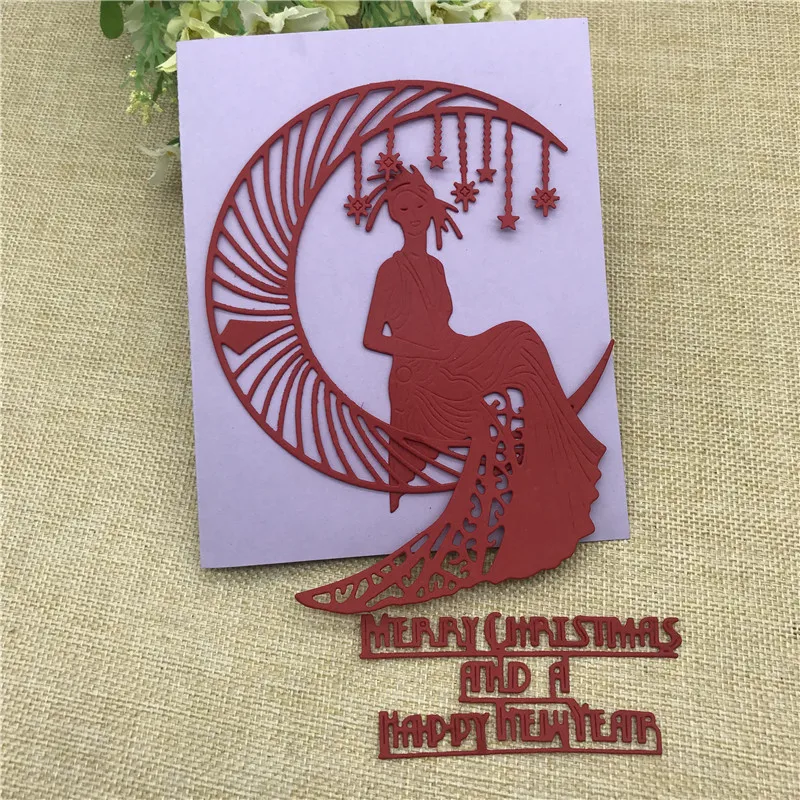 Merry Christmas Moon Star Godd Metal Dies Scrapbooking Metal Cutting Dies Craft Stamps die Cut Embossing Card Make Stencil Frame