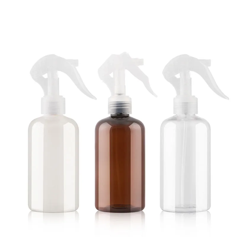 250ml X 24 Clear Brown PET Plastic Bottle Small Mouse Empty Bottle Hand-held Spray Gun Bottled Perfume Bottle Watering Flowers