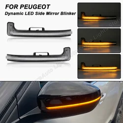 For Peugeot 3008 5008 For Citroen C5 Aircross 2017-2021 LED Side Mirror Blinker Light Dynamic Flowing Turn Signal Indicator Lamp