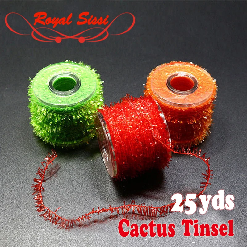 10 optional Colors spooled cactus Tinsel Chenille yarn Crystal Flash spiky fly tying yarn bonefish streamer fly tying materials