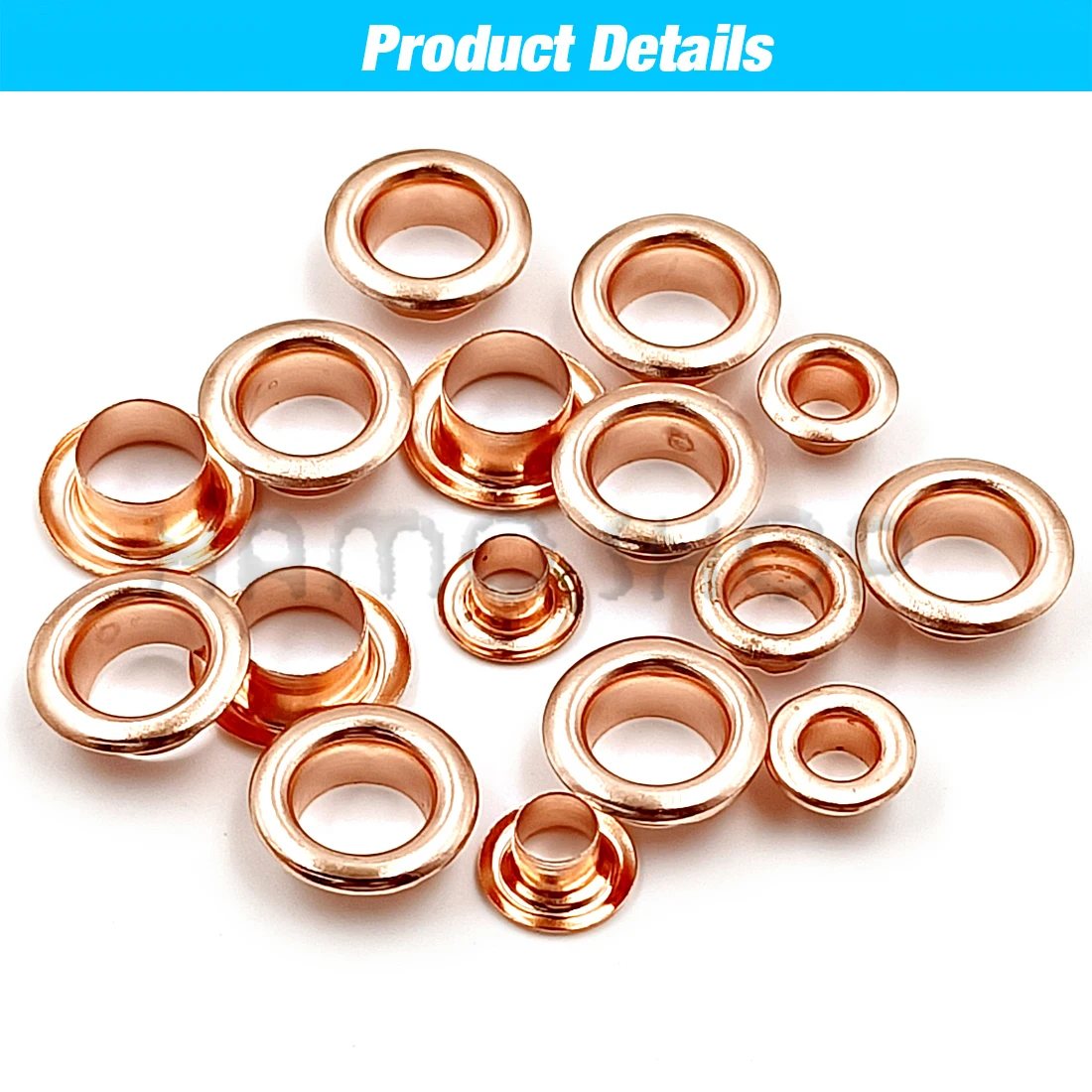 100Pcs Rose Gold Color Hole Metal Eyelets Grommets with Washer For Diy Leathercraft Accessories Shoes Belt Cap Bag Tags Clothes