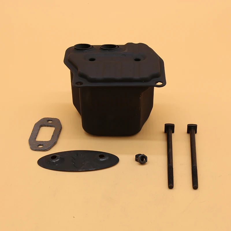HUNDURE 45cc 52cc 58cc Garden Chainsawสองหลุมท่อไอเสียอะไหล่สำหรับ4500 5200 5800 Chain Saw Muffler