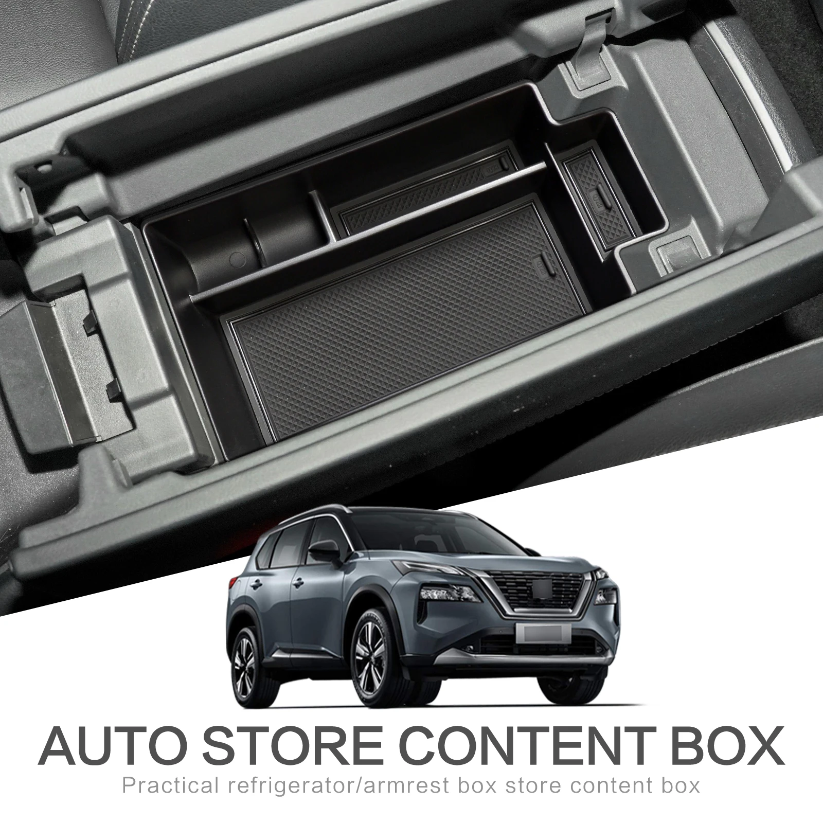ZUNDUO Armrest Center Console Storage Box for Nissan X-trail Rogue 2021 - 2023 T33 Car Side Door Handle Holder Container Tray