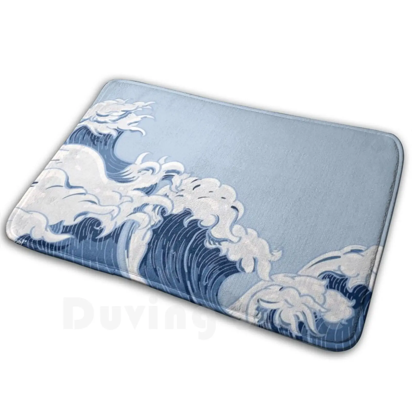 Cute Beach Waves Tropical Water Summer Design Soft Non-Slip Mat Rug Carpet Cushion Cool 12 Nature 12 Summer 12 Water 12 Sun 10