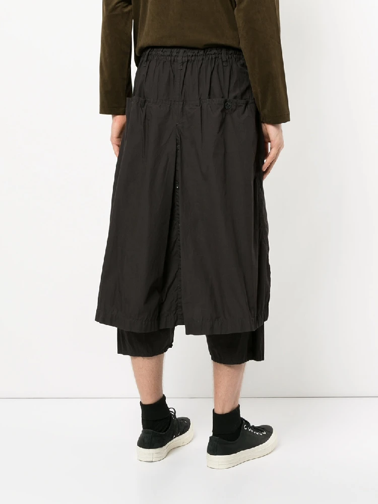 Men's new hair stylist fashion show autumn casual large size loose folding irregular skirt trousers wide leg trousers