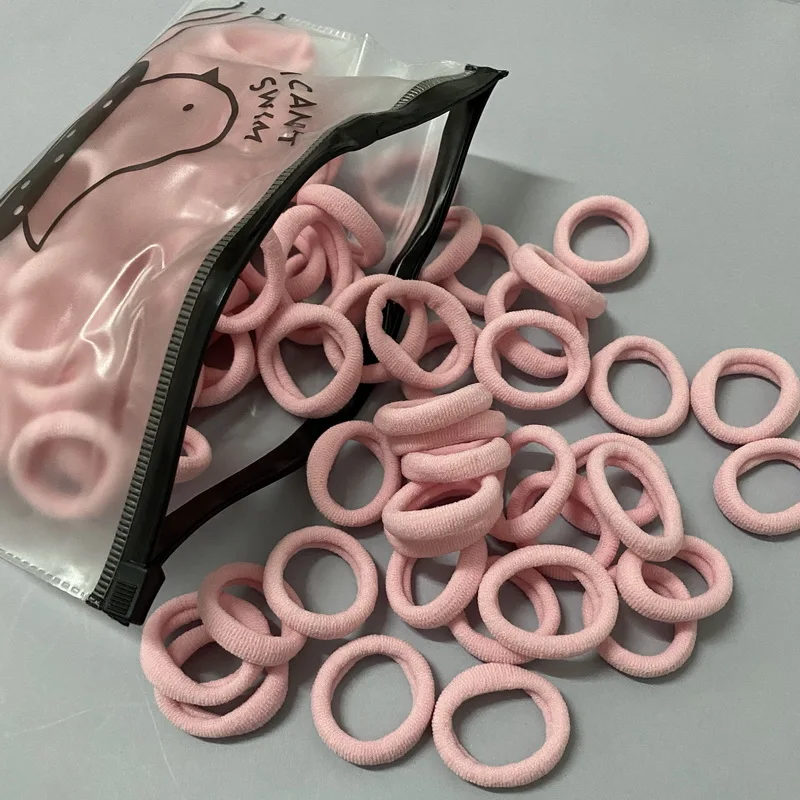 50 teile/satz Mädchen 3 cm Bunte Haar Gummibänder Baby Scrunchies Pack Elastische Haar Krawatten Für Kinder Weiß Haar Ringe gum Stirnband – Detail 6