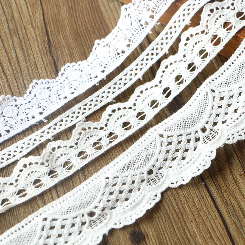 2y/lot Multi options White Flower Embroidery Lace Ribbon Fabric For Sew DIY Handmade Materials Accessories