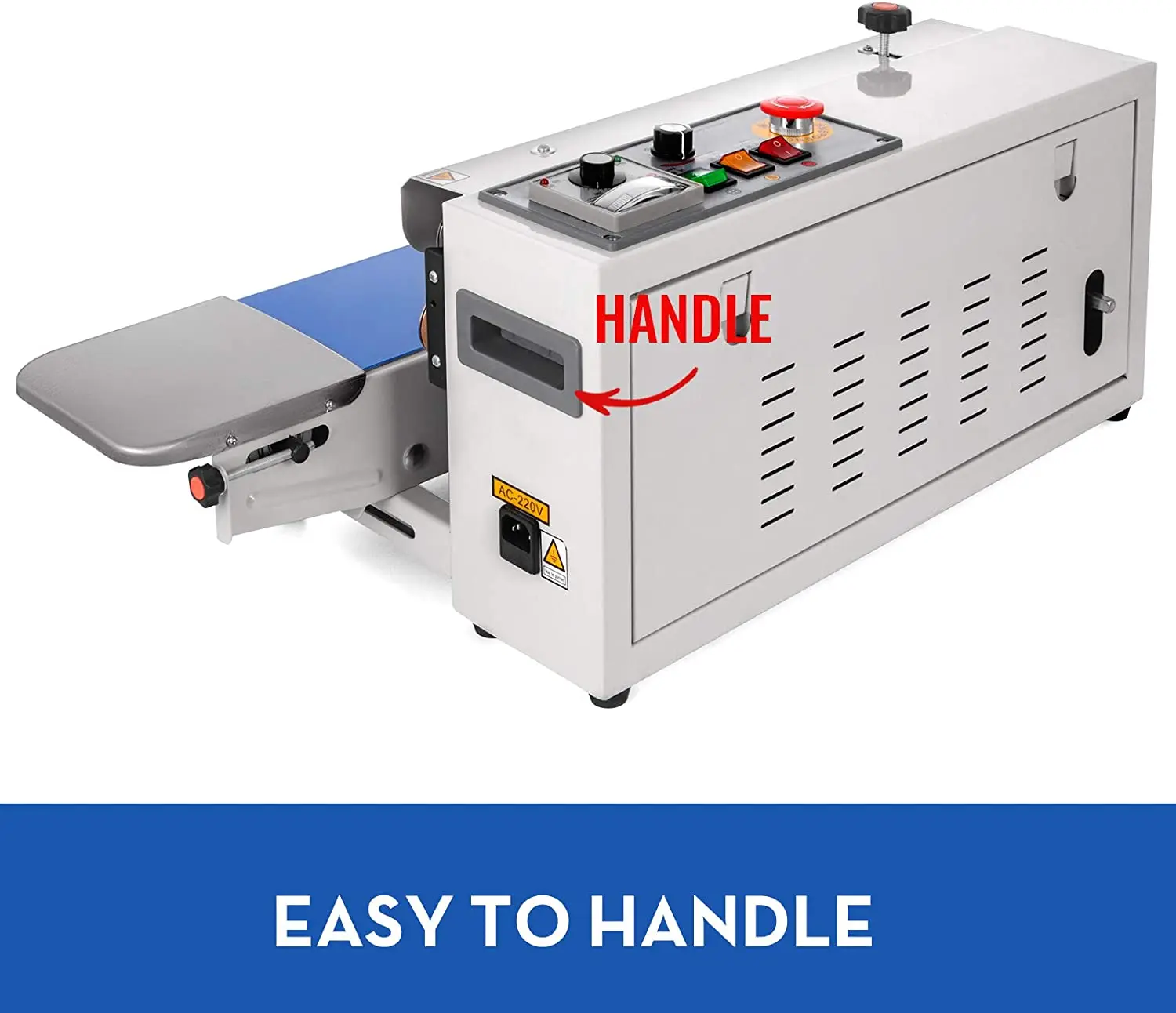 Continuous Sealing Machine Durable Horizontal Automatic Plastic Bag Band Vacuum Sealing Sealer Machine Print Stamp Coding 220V