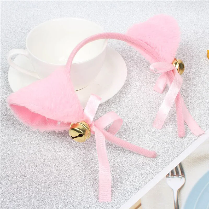 3 Colors Beautiful Masquerade Halloween Cat Ears Cosplay Cat Ear Anime Party Costume Bow Tie Bell Headwear Headband Anime