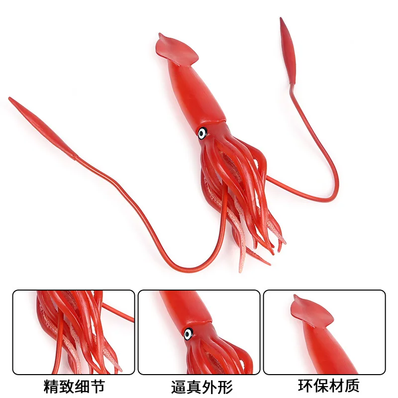 Big/Small Squid Animal Figure Collectible Toys Sea Animal Cognition Action Figures  Plastic Cement Toys