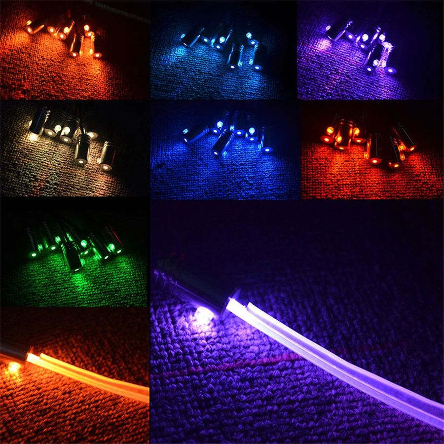 Car Ambient Light Foot Lamp RGB (6 + 4) with 8M Optical Fibre 64colors Led Wireless No Threading App Control