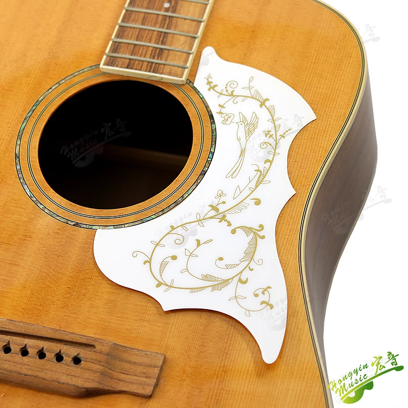 39inch-43inch Acoustic Guitar Accessories Guitar Pickguard Hummingbird Scratch Plate Transparent PVC Self-Adhesive Background