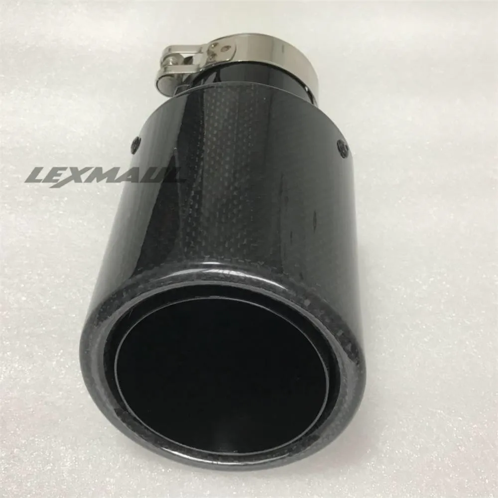 Car accessories universal modiflcation stainless steel single exhaust pipe full carbon  remus  matt black cover  muffler tip