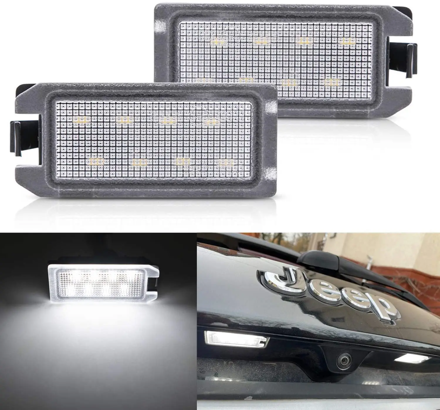 2X Canbus LED License Number Plate Light LampFor 14-20 Jeep Grand Cherokee WK2 14-17 Compass Patriot 2015-2017 Dodge Viper 13-17