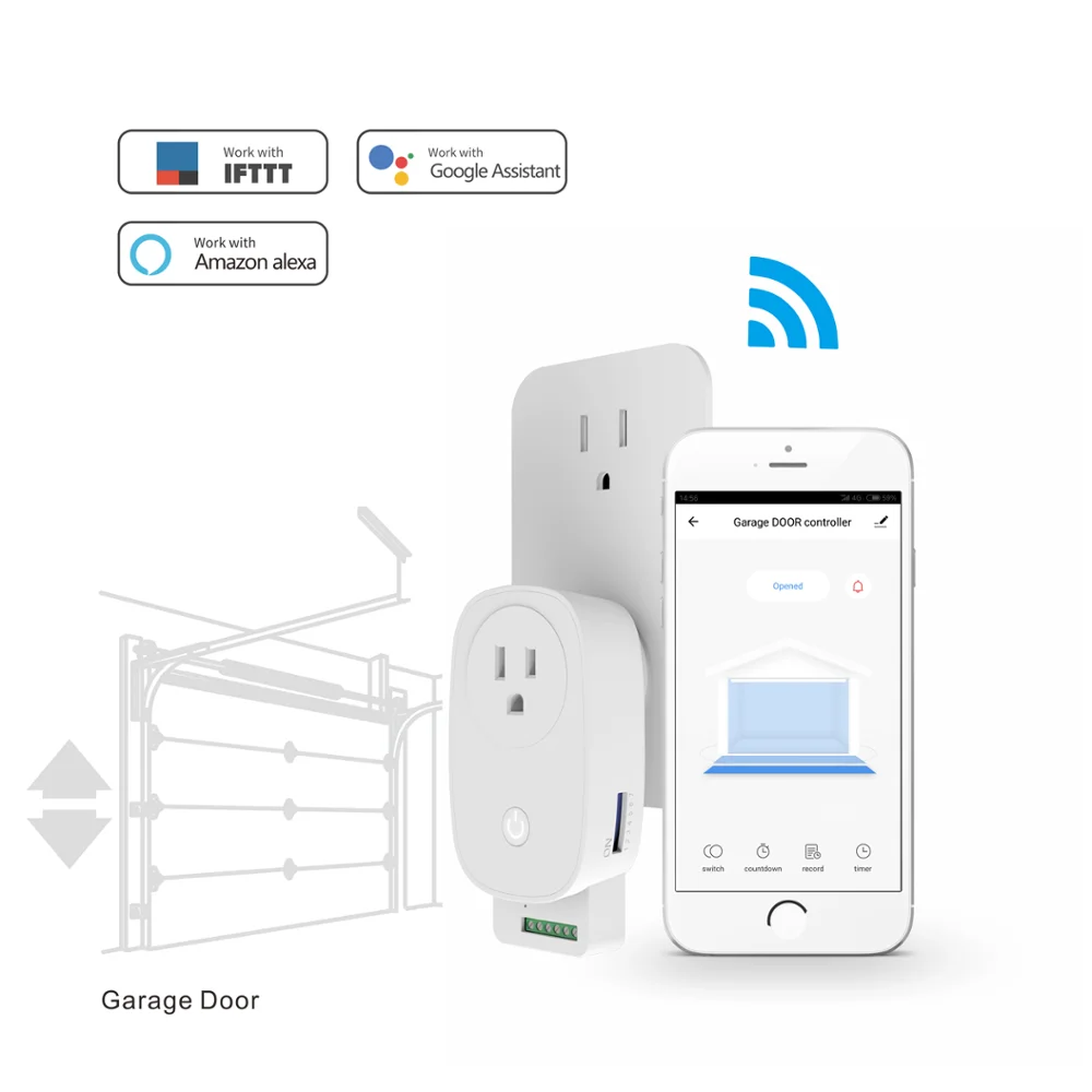 Tuya WiFi pilot do drzwi garażowych dla garaż samochodowy drzwi aplikacja kontrolera inteligentny pilot zdalnego sterowania sterowanie głosem współpracuje z Alexa Google IFTTT