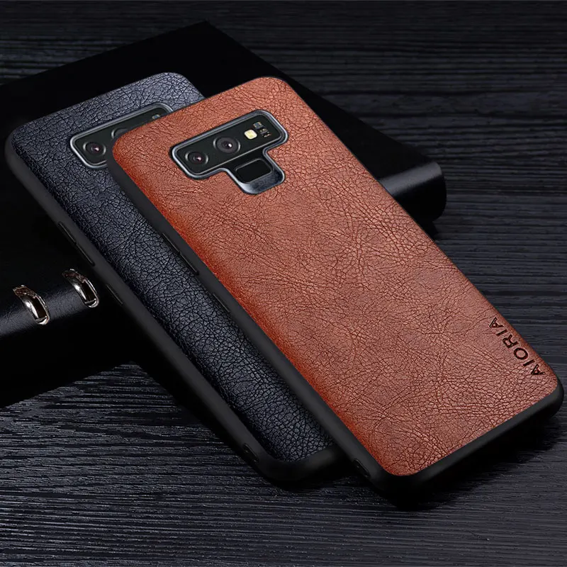 Case For Samsung Galaxy Note 9 Premium Retro Litchi Leather Pattern Back Cover  for samsung note 9 business style phone case