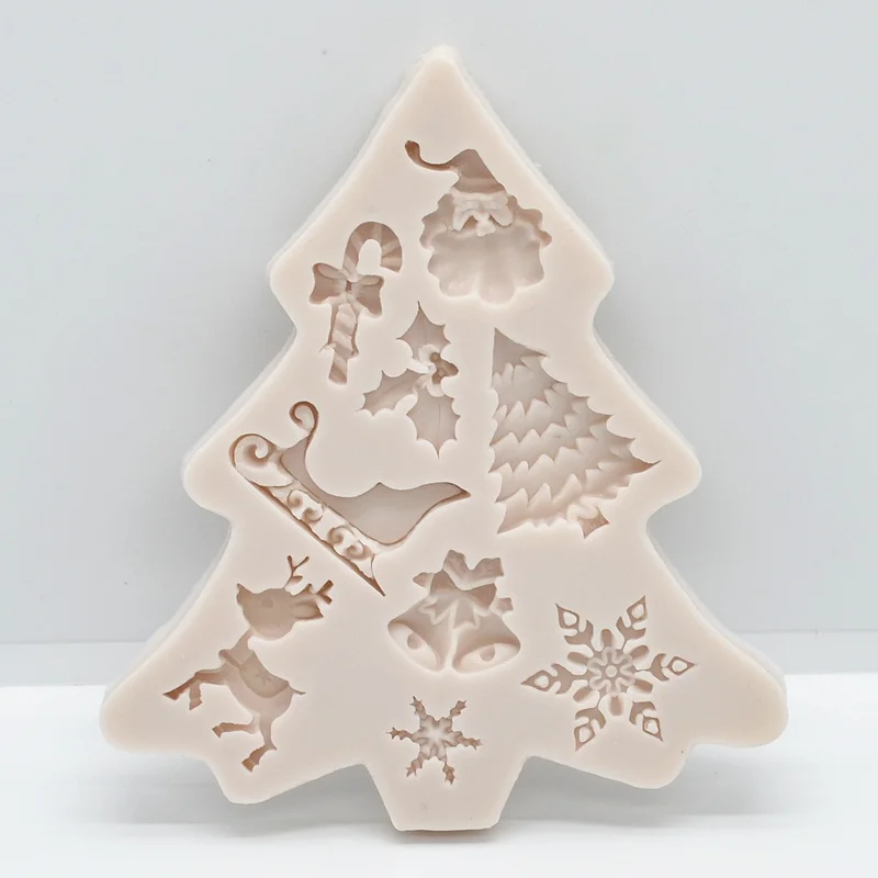 Christmas Tree Snow Silicone Mold Dessert Cake Lace Decoration DIY Chocolate Candy Pastry Fondant Mold Resin Kitchen Baking Tool