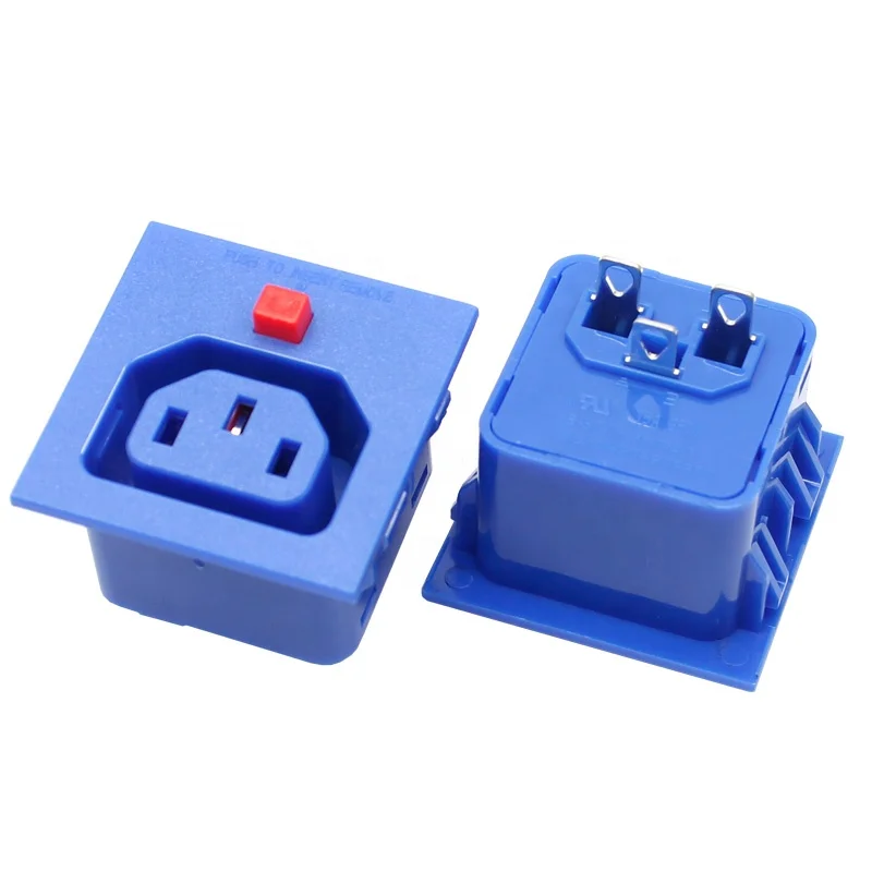 AC 250V 16A 20A IEC 320 C13 Panel Mount Plug Adapter Power Connector Socket Anti Falling Button3 Pins PDU Power Plug Socket