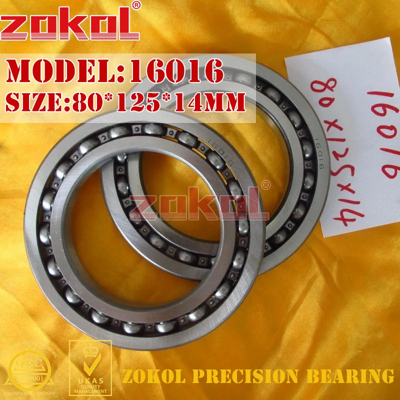 ZOKOL 16010 16011 16012 16013 16014 16015 RS 2RS No Cover Thin Wall Ball Bearing