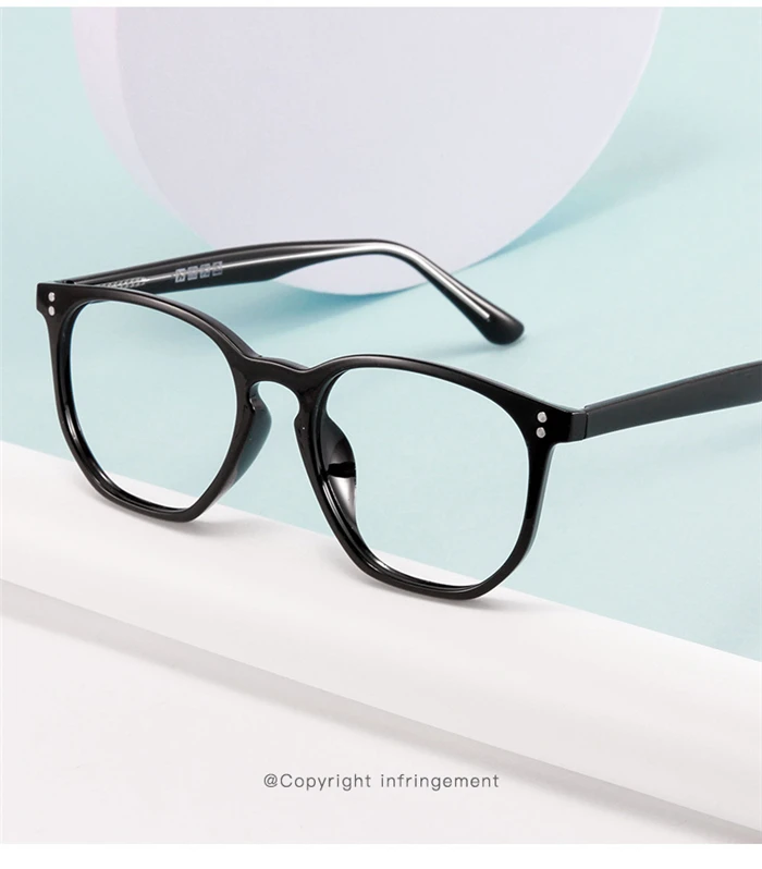Polygon TR90 Anti-Blaulicht-Myopie-Brille, Retro-Reis-Nagelrahmen, schützende Augenbrille mit Sehstärke, 0–0,5–0,75 bis -6 – Detail 3