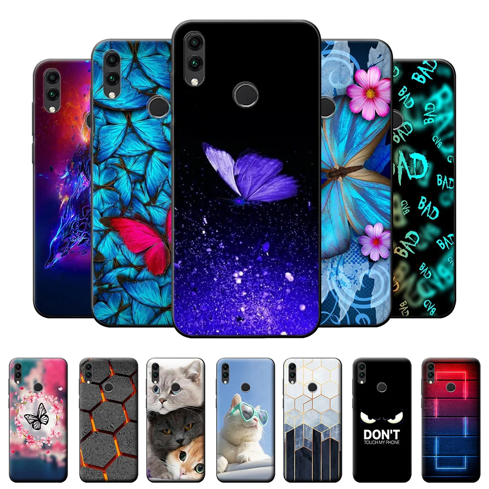 Honor 8X Case For Huawei Honor 8X 8 X 6.5 inch Black TPU Back Cover For Honor 8X Case Honor 8X Wolf Silicone Soft Phone Case