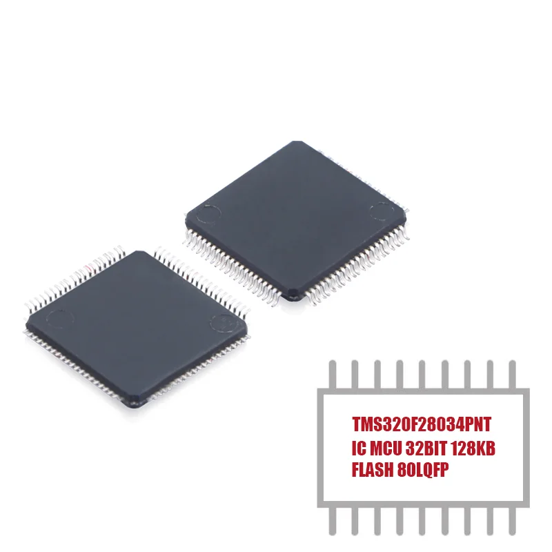 1PCS TMS320F28034PNT C28x series Microcontroller IC 32-Bit 60MHz 128KB (64K x 16) FLASH 80-LQFP (12x12) MCU