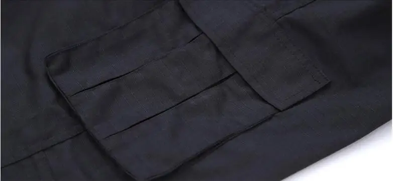 Men Spring Autumn Black Training Pants Outdoor Hiking Climbing Multi Pocket Labor Insurance Security Long Trousers