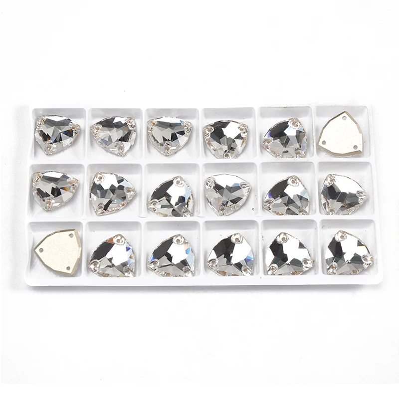 YANRUO 3272 All Sizes Crystal Clear Trilliant Glass Stones Flat Back Strass DIY Handicraft Sewn Rhinestones For Clothes