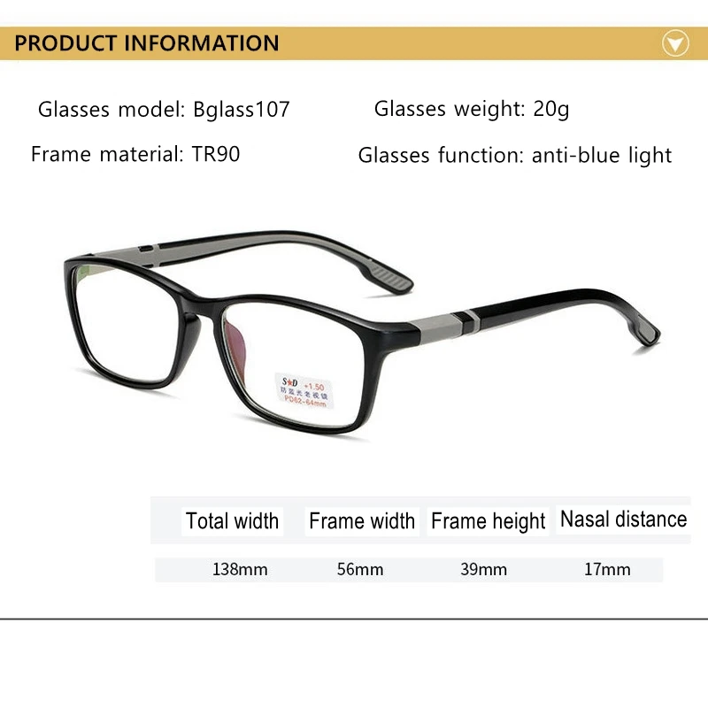 Finito Anti-blue Light di Lettura Glassses Uomini Le Donne di Buon Confort Full Frame TR90 Ultra Leggero Occhiali Da Presbite Gafas Para Leer