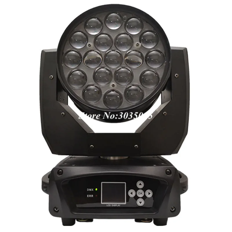 Projecteur de lumière à tête mobile LED RGBW 4 en 1 19*15W, faisceau de lumière lavage avec Zoom, haute qualité