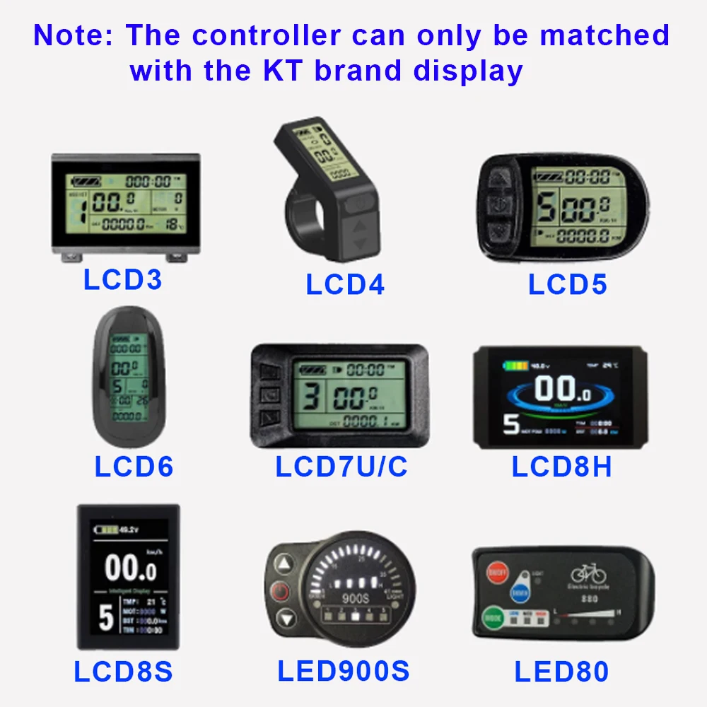 Ebike Controller 24V 36V 48V 250W 350W 500W 750W 1000W 1500W Brushless 6 9 12 18 Mosfet KT Controller Electric bike Accessorice