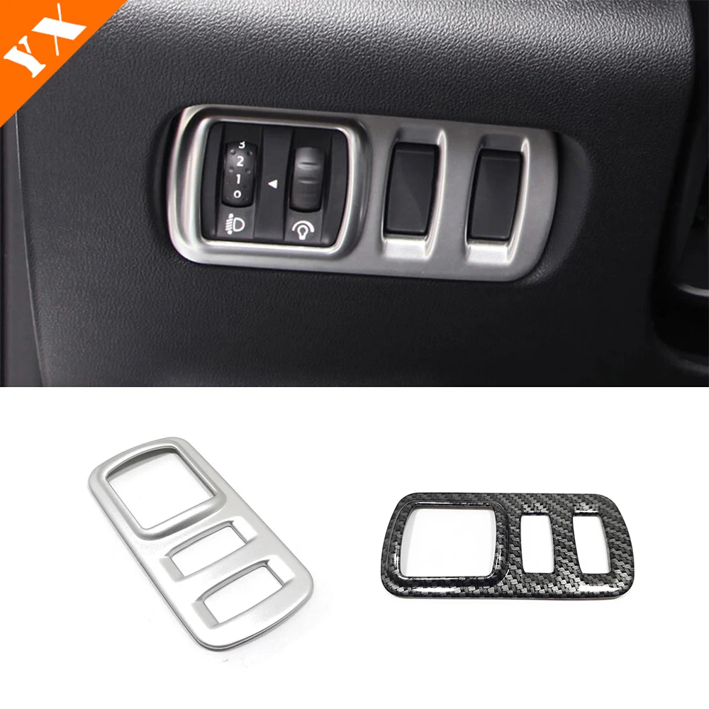 Car Headlight Adjustment Control Switch Button Cover trim accessories Carbon Matte Garnish For Renault Captur Clio 4 2014-2018