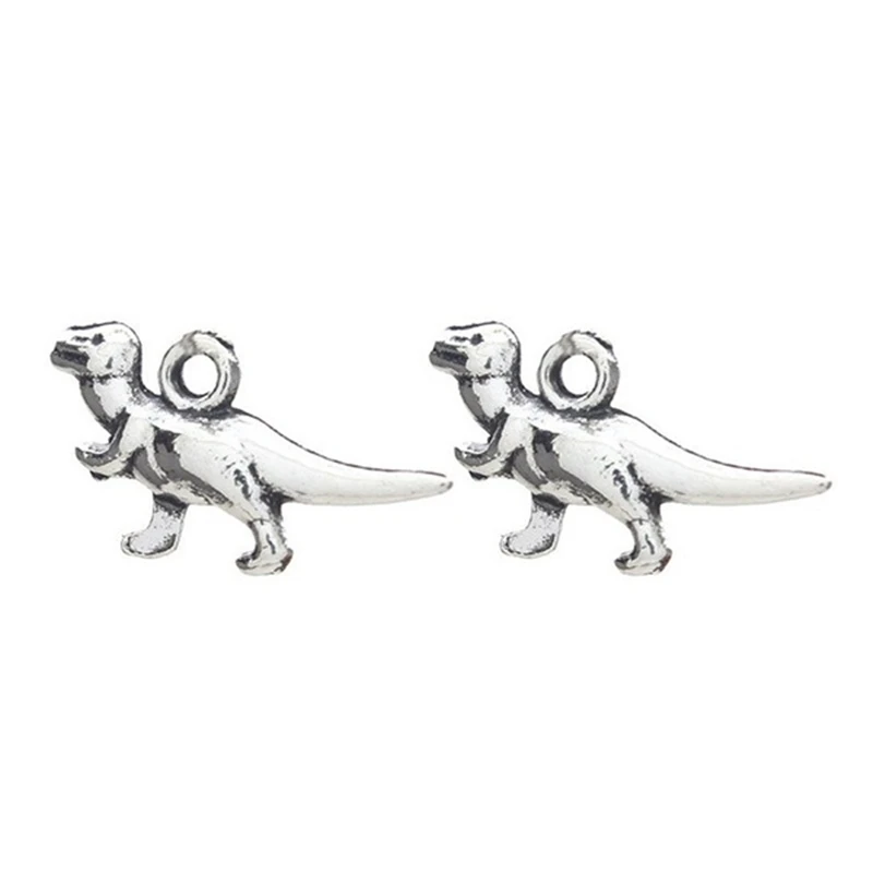 30pcs, Dinosaur Charms, Antique Silver Color Charms, Cartoon Animal Charms, Bulk Charms, 11X20mm