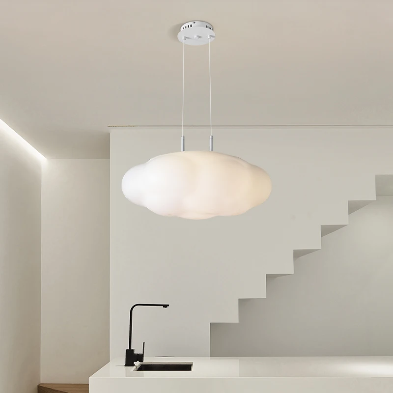 Nordic white pendant light Creative Led Bedroom Coffee Shop Restaurant cloud light Cloud Decorative children room pendant light