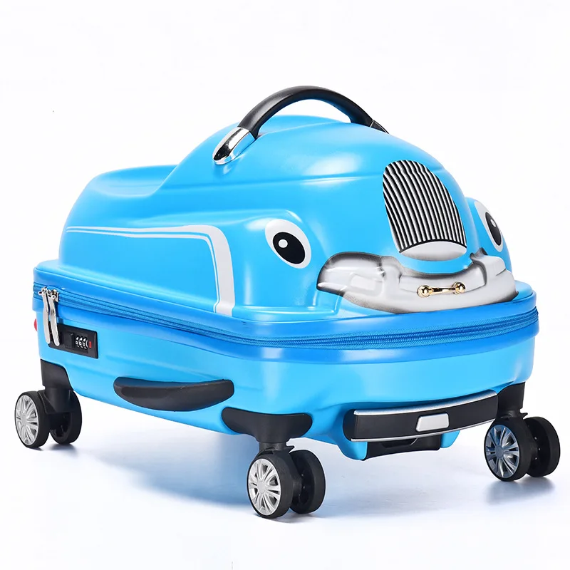 Children Rolling Luggage Spinner 3D Scooter Suitcase For Kids Cabin Trolley Student Travel Bag Cute Baby Carry On Trunk