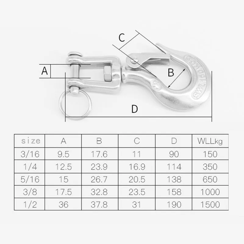 Swivel Ring Hook Load-Bearing  Lifting  Picture Hanging Tool Ceiling  Stainless Steel Material