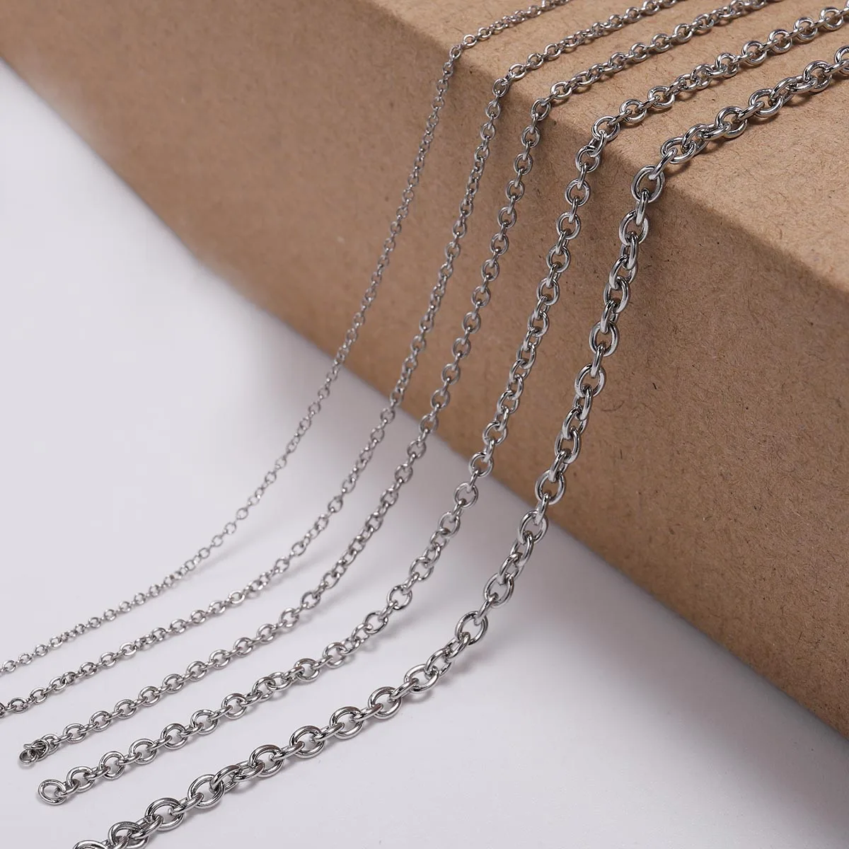 5M/lot Stainless Steel Necklaces Chains Cross chain 1.2 1.6 2.5 3 mm Bulk Link Chain For DIY Jewelry Making Findings Accessories