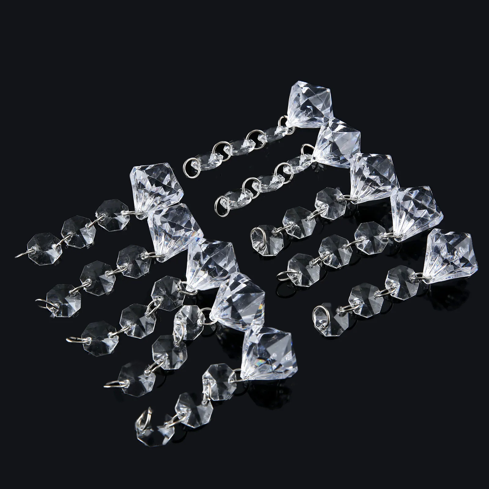 10/5/1 PC Glass Crystal Beads Chain Chandelier Pendant Light Garland Suncatcher Crystal Prisms Hanging Wedding Decor Accessories