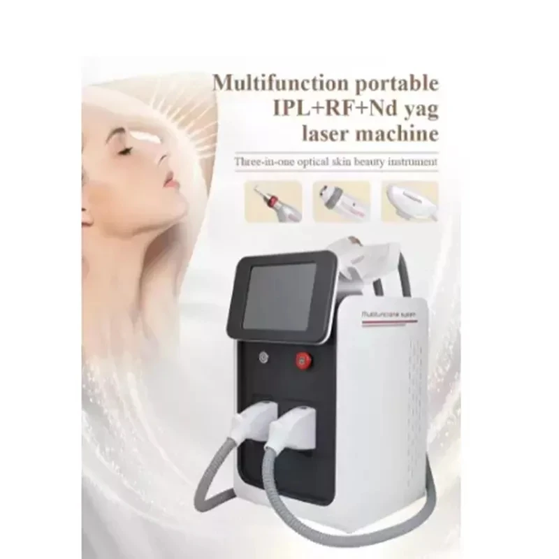 2023 أفضل 3 in1 متعددة الوظائف IPL آلة إزالة الشعر بالليزر Nd Yag آلة إزالة الوشم بالليزر R/F إزالة شعر الوجه