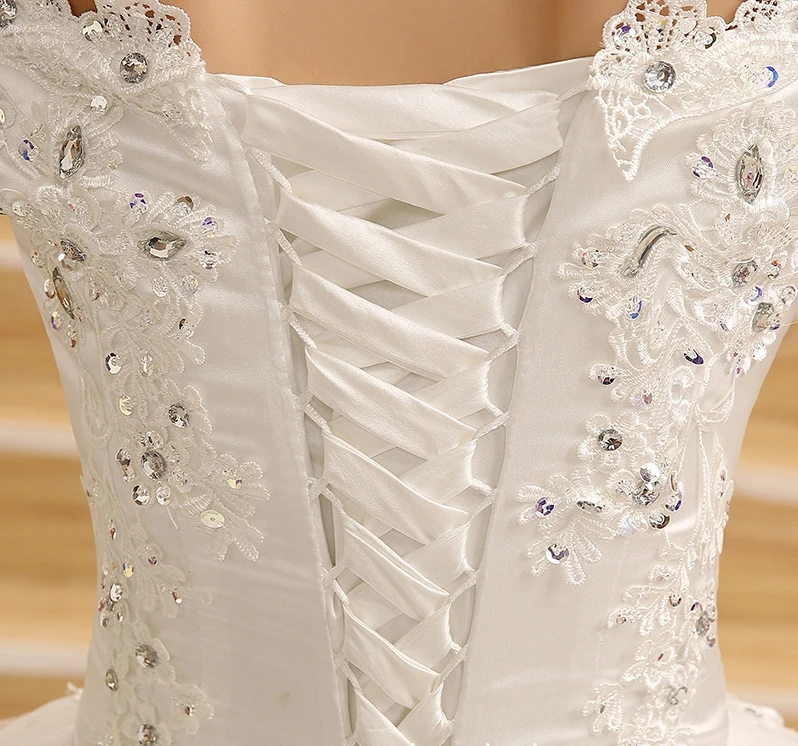 Robe de mariée De luxe en dentelle, épaules dénudées, manches courtes, Appliques, 2020