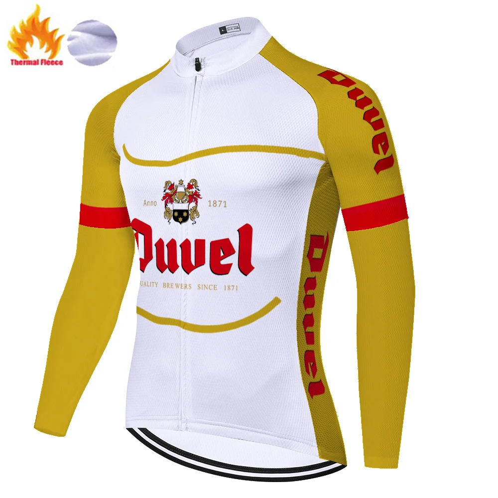 Camisa de Ciclismo Masculina de Inverno em Fleece Térmico Duvel, Jersey MTB, Roupa de Ciclismo para Homens