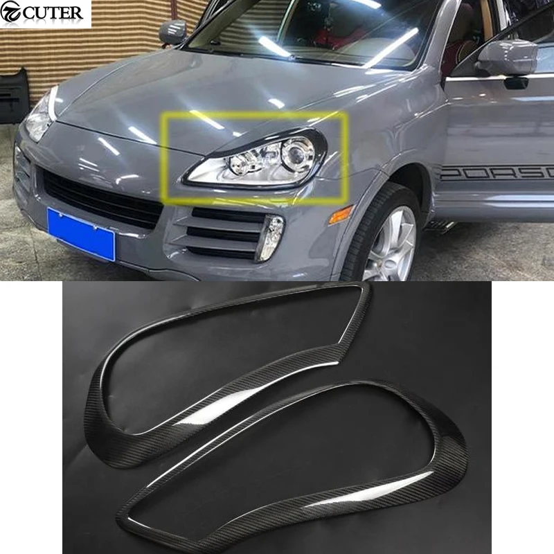 08-10 955 GTS Turbo S Carbon Fiber Light Eyebrow Cover Lampshade for Porsche Cayenne Car Body Kit